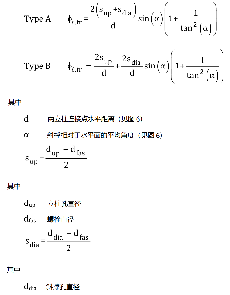 松動角度Φl,fr計算公式